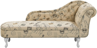 Beliani 'Nimes' Chaiselongue, Beige, Stoff, 79 x 65 x 169 cm, Rechts