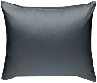 Bettwaesche-mit-Stil Mako-Satin / Baumwollsatin Bettwäsche uni / einfarbig anthrazit Kissenbezug 40x40 cm