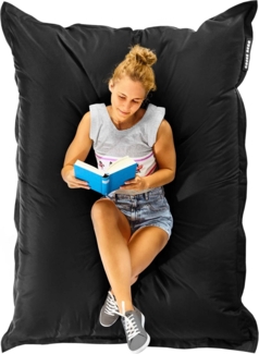 Green Bean® Outdoor Sitzsack, waschbar & wetterfest, Polyester-PVC-Stoff, Schwarz, 140x180 cm, 380 Liter