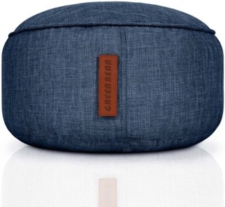 Green Bean® Sitzsack-Hocker 45x25cm mit EPS-Perlen Füllung - Sitz-Pouf für Sitzsäcke - Sitzhocker für Kinder und Erwachsene - Dunkelblau