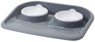 Nobby 'Butler' Futterstation 300 ml pro Napf, grau, 45 x 36 x 8 cm