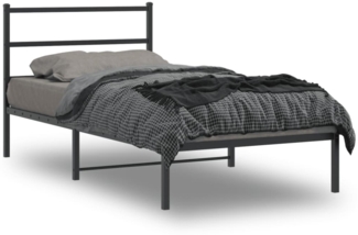 vidaXL Bettgestell mit Kopfteil Metall Schwarz 100x200 cm 355360