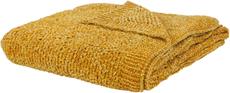 Beliani 'HAIFA' Kuscheldecke, Polyester senfgelb, 150 x 200 cm