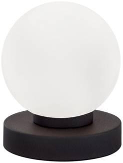 Reality Leuchten LED Nachttischlampe wechselbar / dimmbar, Glas / Metall weiß / schwarz, Durchmesser 12 cm