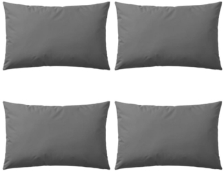 vidaXL Gartenkissen, 4 Stück, Polyestergewebe grau, 60x40 cm
