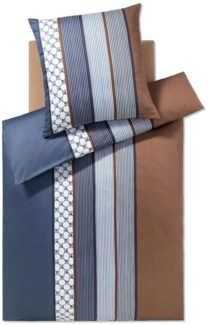 JOOP 'Cornflower Stripe' Bettwäsche, Baumwolle, Ocean, 155x220 cm + 80x80 cm