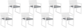 Set mit 8 Sitzkissen Ohne Muster SASSARI 46 x 46 cm Grau