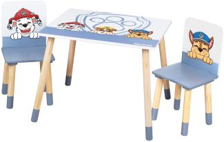 Roba 'Paw Patrol' Kindersitzgruppe, 2x Stuhl, 1x Tisch, Holz weiß, 49 x 60 x 50 cm