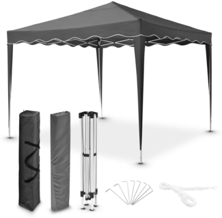 Juskys 'Vivara' Faltpavillon mit Tasche, höhenverstellbar, UV50+ & wasserabweisend, Stahl / Polyester grau, 3x3 m