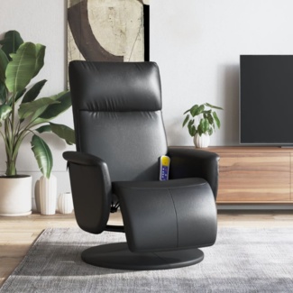 vidaXL Massagesessel mit Fußteil Schwarz Kunstleder 356557
