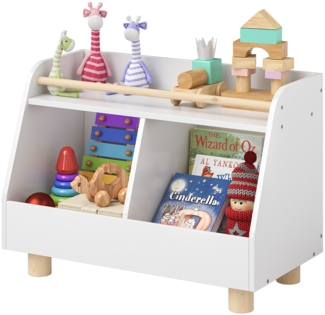 Bellabino 'Belly' Kinderregal, weiß, Spielzeugregal mit 2 Fächern, 72x52x38 cm (BxHxT)