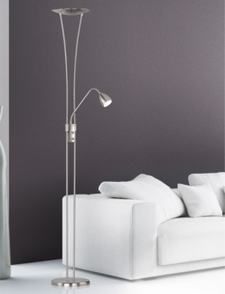 Charmante 9 Watt LED Standleuchte in Nickel matt