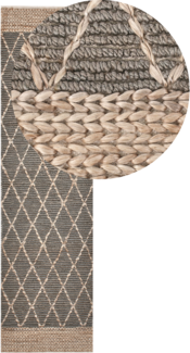 Teppich TELLIKAYA Grau 80 x 300 cm Jute