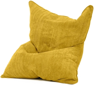 Green Bean® XXL Sitzsack 370 Liter waschbar, Cordstoff / EPS-Perlen Füllung gelb, 25 x 180 x 140 cm