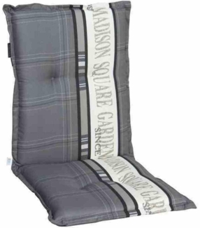 Madison Auflage für Sessel niedrig, Baumwollmischgewebe grau, 105 x 50 x 8 cm