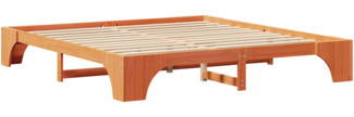 vidaXL Bettgestell Wachsbrown Massivholz King Eichenbettgestell 872937