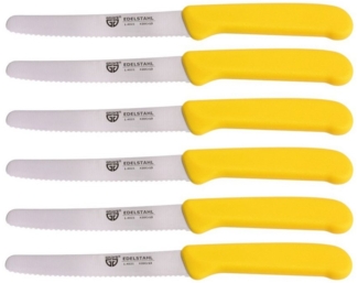 Frühstücksmesser / Brötchenmesser, 6 Stück, gelb