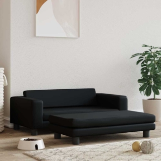 vidaXL Hundebett mit Verlängerung Schwarz 100x50x30 cm Kunstleder