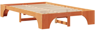 vidaXL Bettgestell Gewachstes Braun Massivholz 120 x 200 cm Langlebig 872949