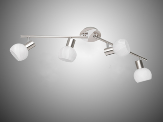 Reality Leuchten LED Deckenstrahler, Dimmfunktion, LED wechselbar, Warmweiß, innen, Bürobeleuchtung Treppenhaus Lampenschirme Glas Weiß, B 69cm
