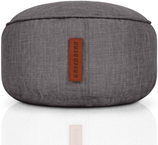 Green Bean® Sitzsack-Hocker 45x25cm mit EPS-Perlen Füllung - Sitz-Pouf für Sitzsäcke - Sitzhocker für Kinder und Erwachsene - Dunkelgrau