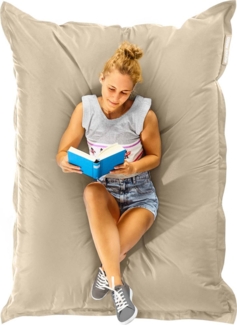 Green Bean® Outdoor Sitzsack, waschbar & wetterfest, Polyester-PVC-Stoff, Beige, 140x180 cm, 380 Liter