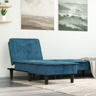 vidaXL Chaiselongue Blau Samt 352843