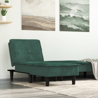 vidaXL Chaiselongue Dunkelgrün Samt 352846