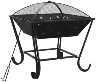 vidaXL Feuerschale mit Schürhaken 50 cm XXL Stahl 360065