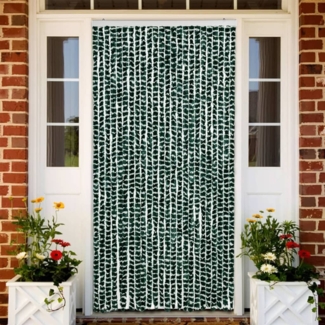 vidaXL Fliegenvorhang Grün und Weiß 100x200 cm Chenille 377385