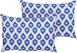 Gartenkissen 2er Set Tiermuster CERIANA 40 x 60 cm Blau