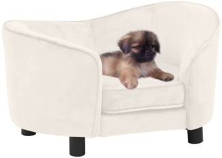 vidaXL Hundesofa, Creme, Plüsch, 40 x 49 x 69 cm