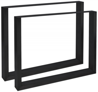 CLP 2er Set Tischbeine Velden aus Vierkantprofilen,schwarz 70 cm