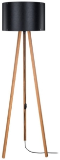 Lux.pro 'Keynes' Stehleuchte, MDF / Polyester schwarz / Bambusoptik, Höhe 136 cm