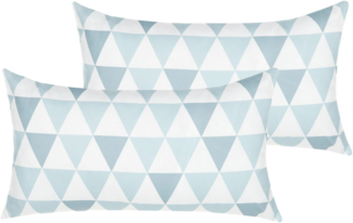 Gartenkissen 2er Set Geometrisches Muster TRIFOS 40 x 70 cm Blau