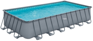 Summer Waves Elite Frame Pool | Aufstellpool rechteckig | Komplettset | Grau | 732x366x132 cm