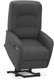 M MCombo Fernsehsessel mit Aufstehhilfe Elektrisch 2 Motoren, mit Massage & Heizung, Relaxsessel mit Liegefunktion bis 160°Vollschaum-Sitzkissen 7584 (Mikrofaser, Grau)