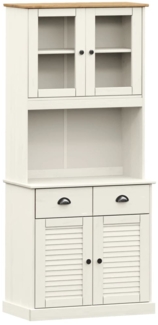 vidaXL Highboard VIGO Weiß 78x40x175 cm Massivholz Kiefer 3188302