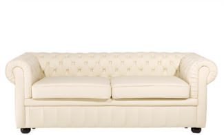 Sofa Leder creme CHESTERFIELD
