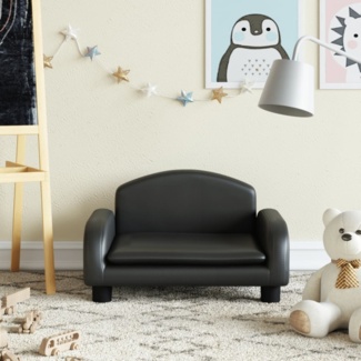 vidaXL Kindersofa Schwarz 50x40x30 cm Kunstleder 3196374