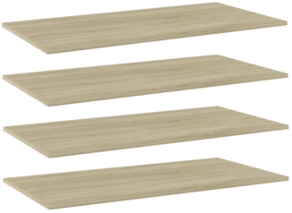vidaXL Bücherregal-Bretter 4 Stk. Sonoma-Eiche 80 x 20 x 1,5 cm