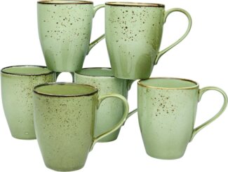 CreaTable 22053 Nature Collection Kaffeebecher 300 ml, grün (6er Pack)