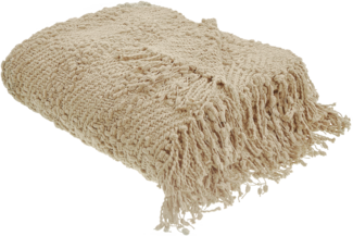 Beliani 'VELLA' Kuscheldecke, Baumwolle beige, 220x240 cm