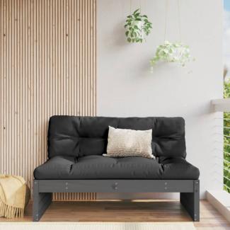 vidaXL Mittelsofa, Massivholz Kiefer Grau, 69 x 120 x 95 cm