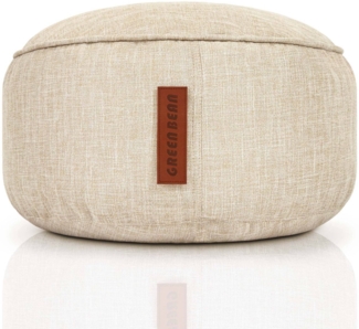 Green Bean® Sitzsack-Hocker 45x25cm mit EPS-Perlen Füllung - Sitz-Pouf für Sitzsäcke - Sitzhocker für Kinder und Erwachsene - Sand