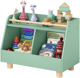 Bellabino 'Belly' Kinderregal, grün, Spielzeugregal mit 2 Fächern, 72x52x38 cm (BxHxT)
