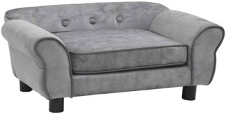 vidaXL Hundesofa, Plüsch, Grau, 30 x 72 x 45 cm