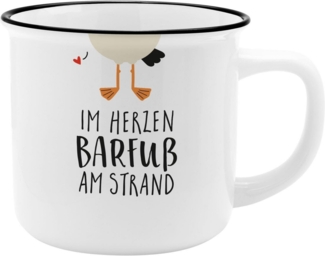 Kaffeetasse Kaffee Tee Tasse Becher Emaille Optik Sheepworld Gruss & Co v.Motive Strand 73918