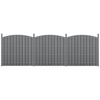 WPC Gartenzaun mit Rundbogen (165-185)x562 cm Grau [neu. holz]