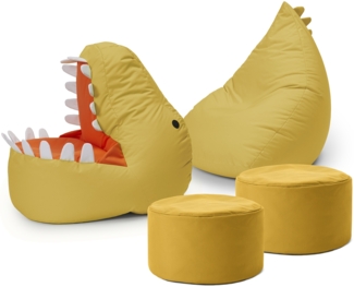 LUMALAND 'Animal Line Dino' Kindersitzsack, indoor & outdoor, Polyester senfgelb, 4 Stück